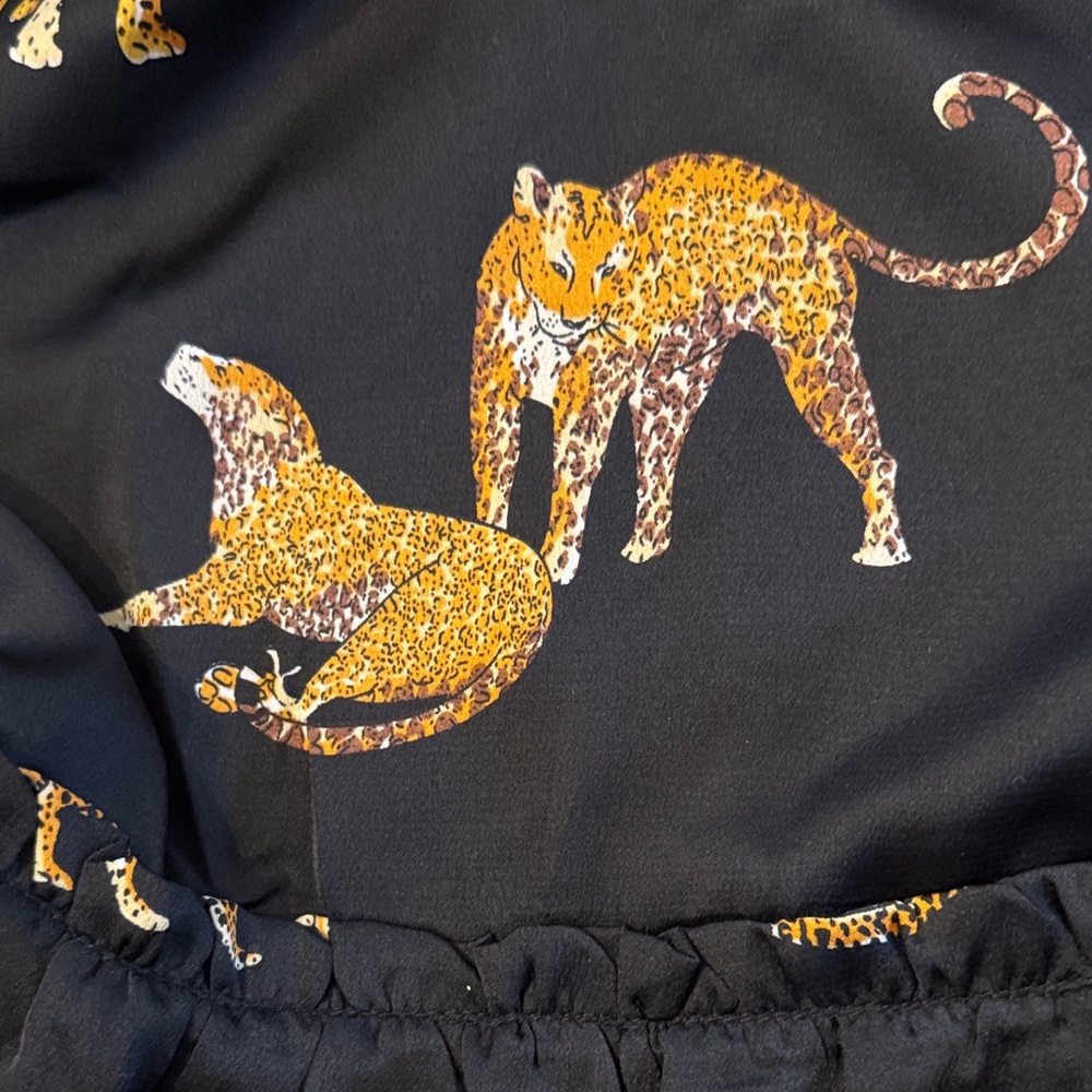 NWT! Umgee Black and Gold Leopard Print Dress Size 1XL - Picture 7 of 8